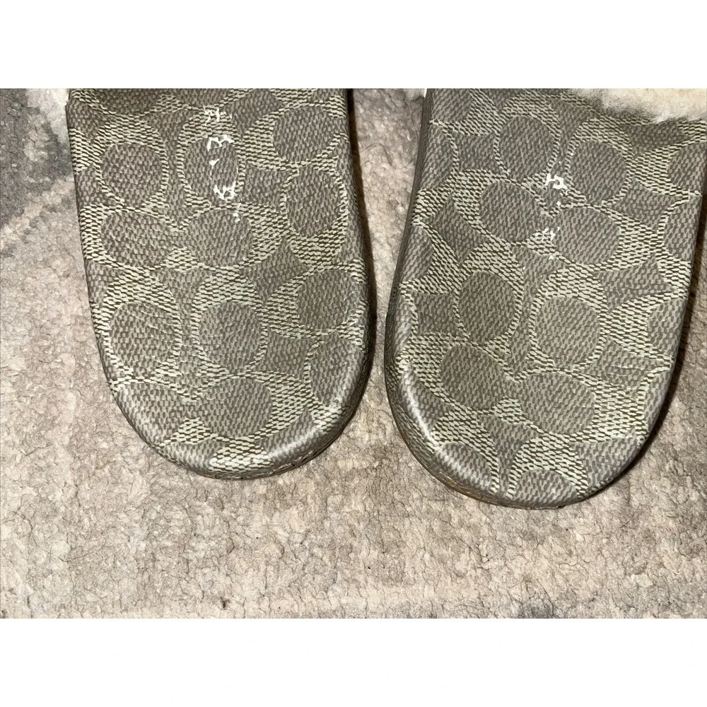 Coach Slides‎ Shearling Light Beige Size 10 Shoes Slippers Slip On Sandals
